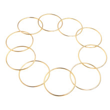 10 Stück runde goldene Schlüsselringe (7,5 cm Durchmesser), Schlüsselringe für Bastelarbeiten, florale Ringe für DIY-Bastelarbeiten,