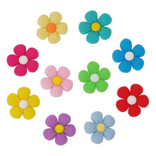 10 stk. søde blomsterskovedhæng, gør-det-selv træsko sandaler tasker armbånd armbånd tilbehør fødselsdagsfestgaver, tegneserie flerfarvede
