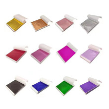 240 Sheets Coloured Foil, 12 Colors Gold Leaf Adhesive Gold Foil, 8 x 8.5 cm Multipurpose Coloured Foil Sheets for Craft Art DIY Nails Picture Frames