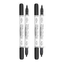4 Black Acrylic Paint Pens, Dual Fine Tip Black Paint Marker Set for Ceramics, Stones, Glass, Wood, Canvas, Fabric, DIY Painting, Acrylic Pens for