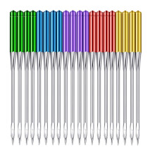 Lot de 30 aiguilles pour machine à coudre, 65/9, 75/11, 90/14, 100/16, 110/18, aiguilles universelles robustes pour cuir, jean et toile, compatibles