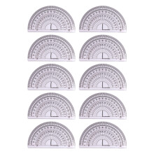 Paquete de 10 transportadores, juego de transportadores de plástico transparente de 4 pulgadas con doble escala para medición izquierda/derecha,