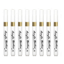 8pcs Premium Quality Gold Acrylic Paint Pens, Extra Fine 2mm Tip for Detailed DIY Projects, Waterproof Fade-Resistant Metallic Gold Marker for Wood, F