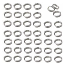50 Stück Schlüsselring-Set, Doppelring-Design, Spaltringe für sicheren Schlüsselanhänger, Schlüsselringe aus Edelstahl für Autoschlüssel,