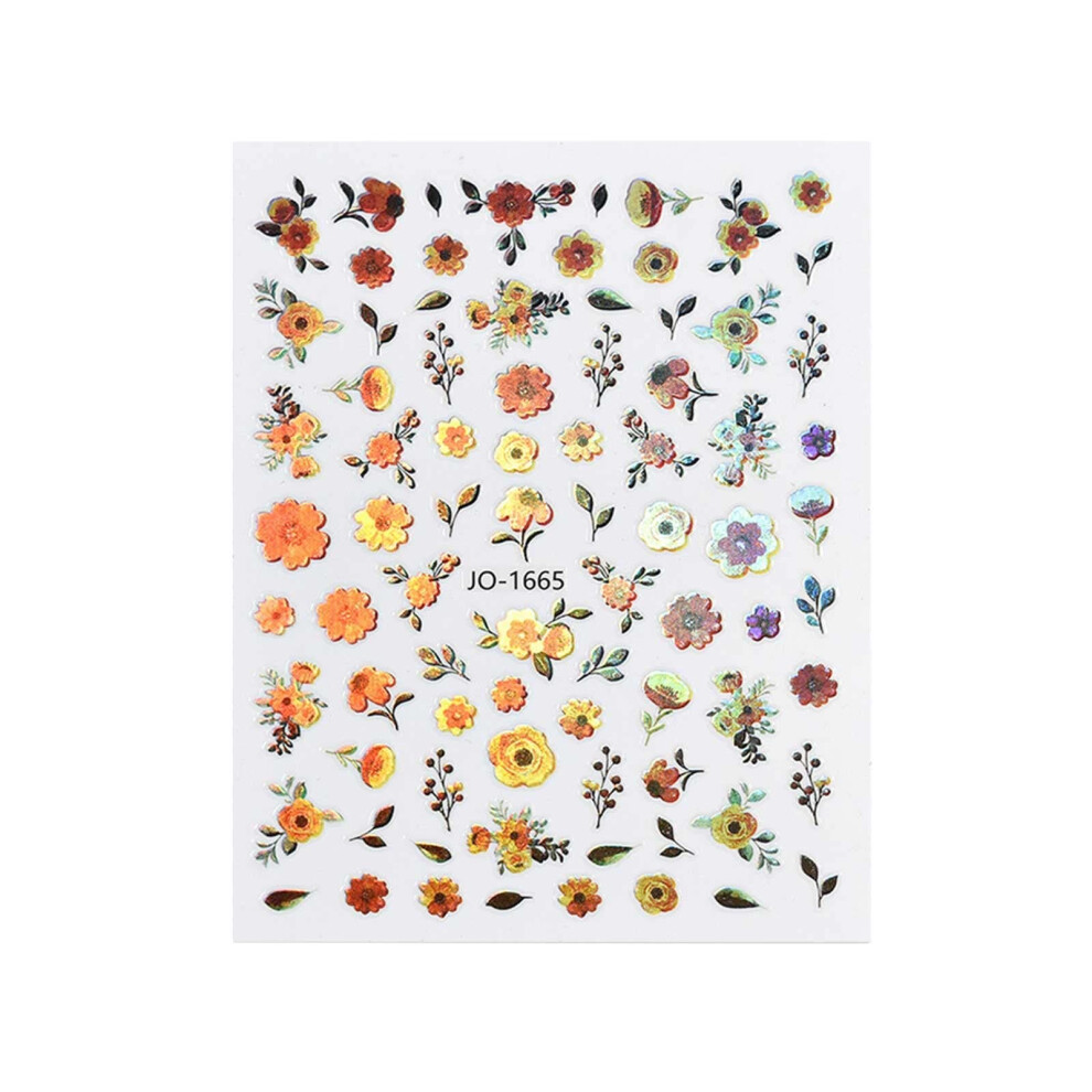 Daisy and Sunflower Nail Art Stickers 3D Self Adhesive Floral Decals for Spring Summer Girls