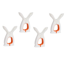 4pcs Windproof Quilt Clips Rabbit Ear Design Plastic Clothespins for Blankets Towels Socks