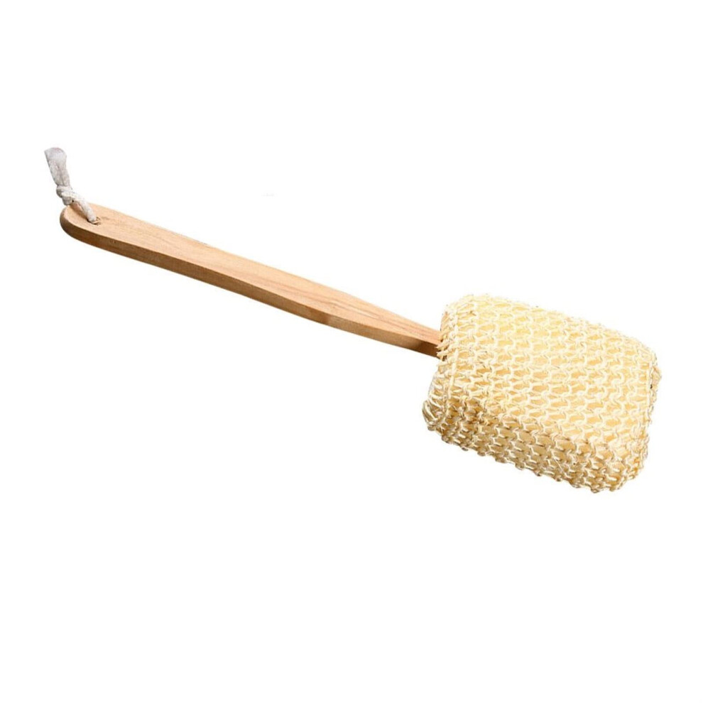 Bath Shower Brush Natural Sisal Back Scrubber with Long Handle for Gentle Exfoliation and Massage