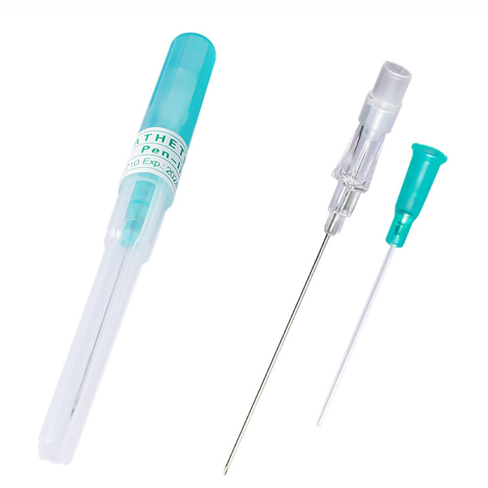50 Pack 18G Catheter Piercing Needles 316L Stainless Steel Sterile Super Sharp Tip for Body Jewelry
