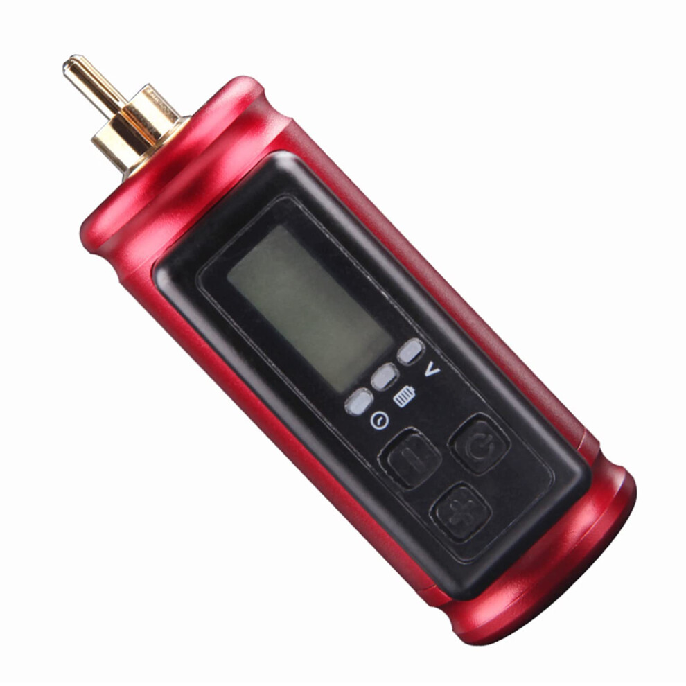 Red Wireless Tattoo Power Supply With Lcd Display, 1500Mah Rca Cordless Aluminium Alloy Battery