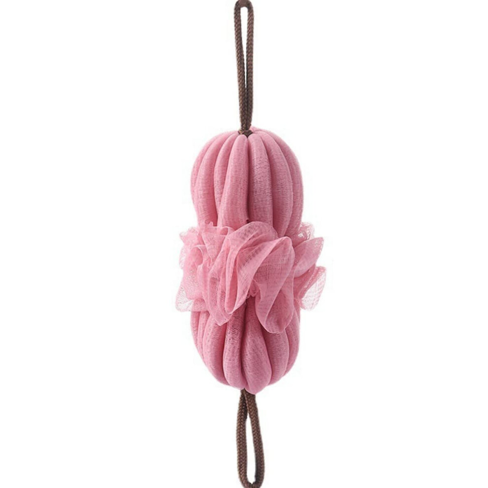 Exfoliating Back Scrubber with Dual Texture, Extra Length Bath Towel for Shower Spa Massage Pink