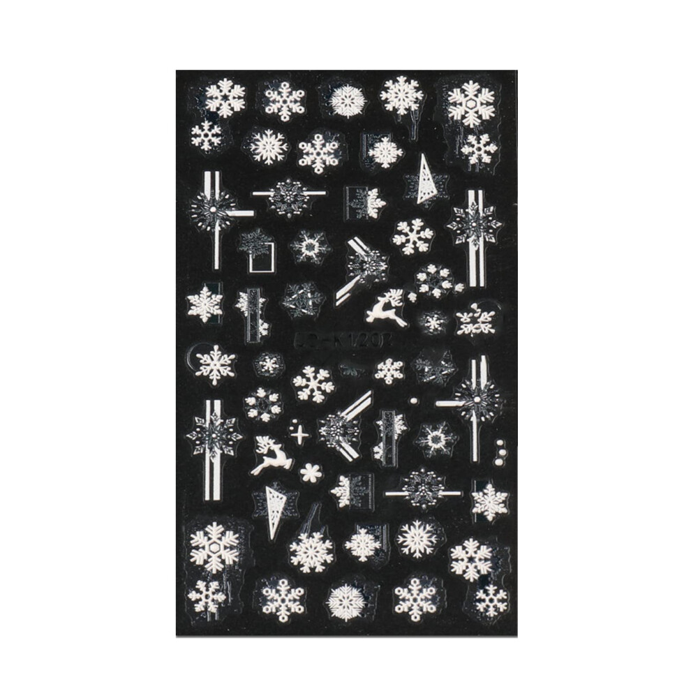 Gold Christmas Snowflake Nail Art Stickers With 3D Accents, Longlasting Gloss For Winter Nails