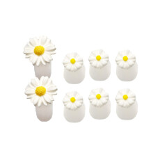 White Silicone Daisy Toe Separators Soft Comfortable Fit Pedicure Spacers for Nail Polish 2pcs