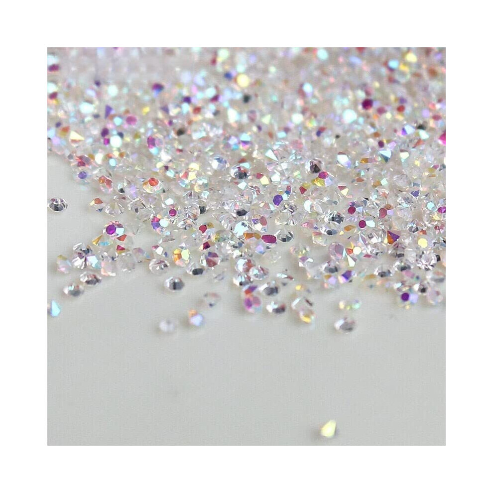 Press On Nail Tips with Multicolor Micro Rhinestones, Full Coverage, Durable ABS for Manicure