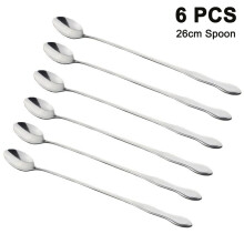 Barware Excellence: Our Set Of Six 26Cm Long-Handled Stainless Steel Cocktail Stirrers, A Must-Have For Crafting Ice Tea And Cocktails, Combining Luxu