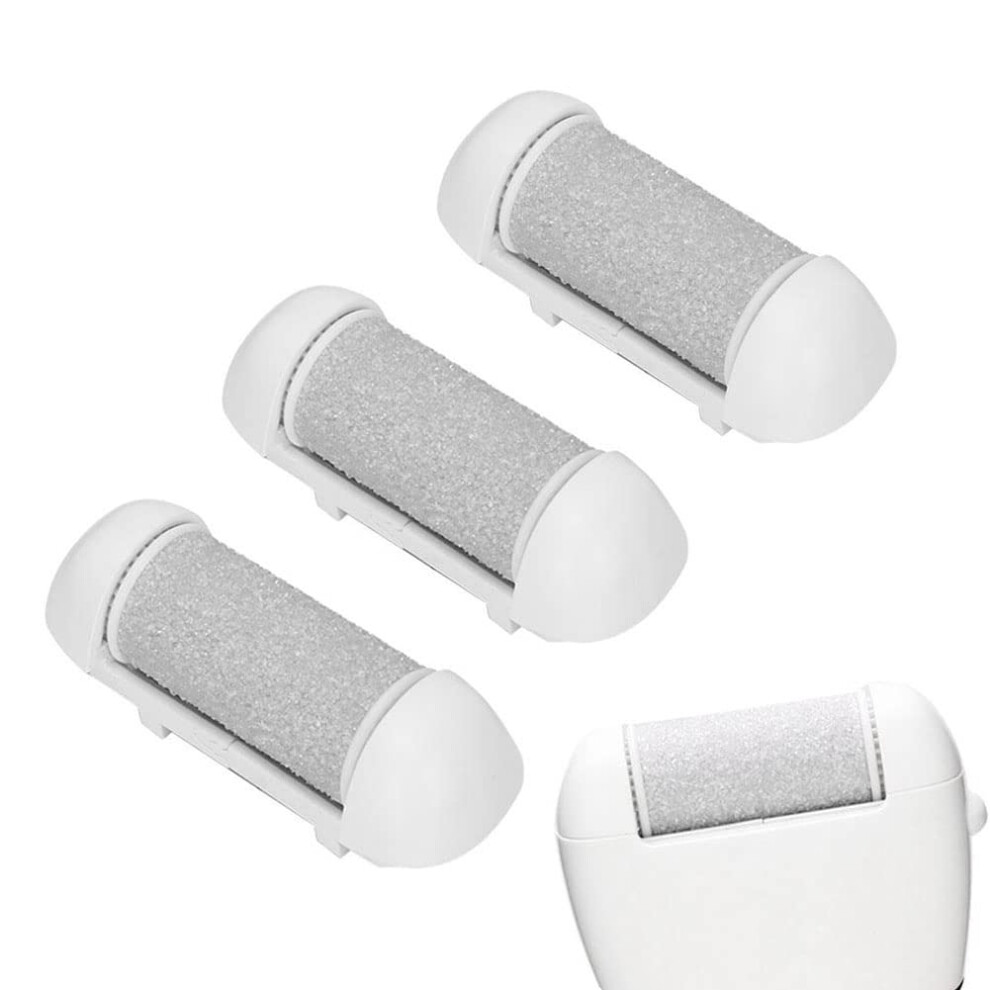 Grey Electric Callus Remover Replacement Heads Extra Coarse Foot File Roller Refills For Cracked Heels (3 Pack, )
