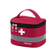 EHBO-tas rood, grote capaciteit, compacte noodopbergtas, Oxford-stof, ritssluiting, reflecterende strip, compartimenten, verstevigde handgreep
