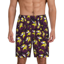 Vikings Herren-Kurzpyjamahose mit Sport-Football-Teamlogo am Ärmel – Geschenk für Baseball-Fans