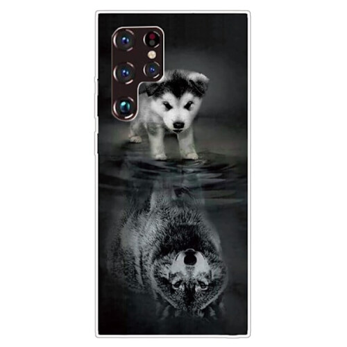 Deco compatible with Samsung Galaxy S22 Ultra case - Dog Silver Grey