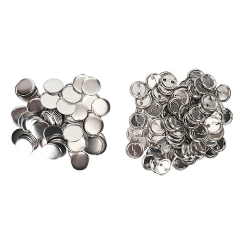 100 sets Pin Back Button Parts Sturdy Metal Plastic Rustproof Equalizing Button Accessories for Badge DIY 37MM