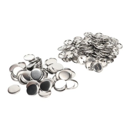 100 sets Pin Back Button Parts Sturdy Metal Plastic Rustproof Equalizing Button Accessories for Badge DIY 37MM 1