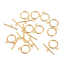 JUNTEX Conjunto de 10 peças de fechos de alternância de 14 mm, conectores de fecho OT em aço inoxidável para bijuteria DIY.