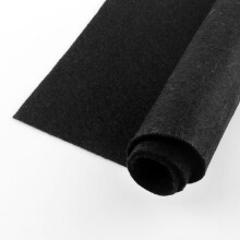 Vliesstoff, Sticknadelfilz für DIY-Bastelarbeiten, quadratisch, schwarz, 298–300 x 298–300 x 1 mm, ca. 50 Stück/Beutel
