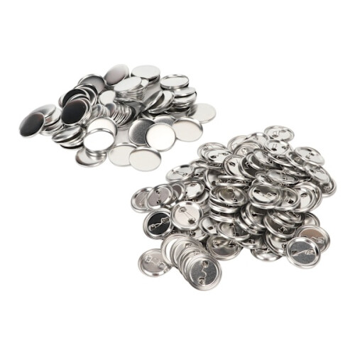 100 sets Pin Back Button Parts Sturdy Metal Plastic Rustproof Equalizing Button Accessories for Badge DIY 37MM 2