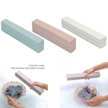 Kitchen Cling Film Wrap Storage Holder Box Preservative Film Dispenser Seal Aluminum Foil Wax Paper Safe Cutter