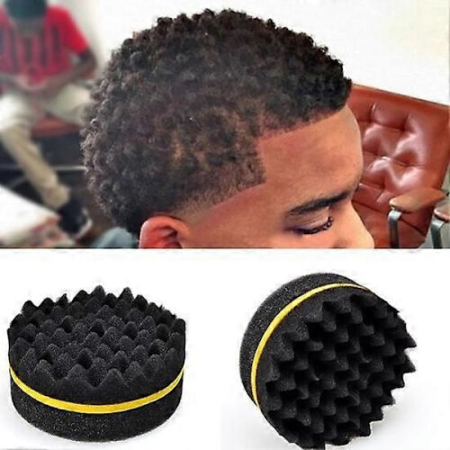 Escova de cabelo ondulada de dupla face para dreadlocks, com esponja para tranças espirais. 2