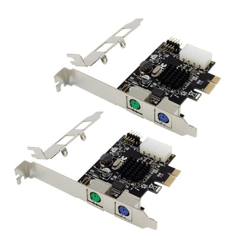 2X PCI-E Κάρτα επέκτασης PS2 διπλής θύρας, εξωτερική κάρτα επέκτασης PS2, Plug and Play για
