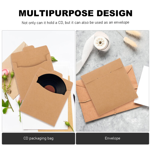 50 pochettes en papier kraft pour CD et DVD 2