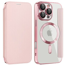 Etui kompatybilne z iPhone'em 16Pro Max z przegródkami na karty - różowe
