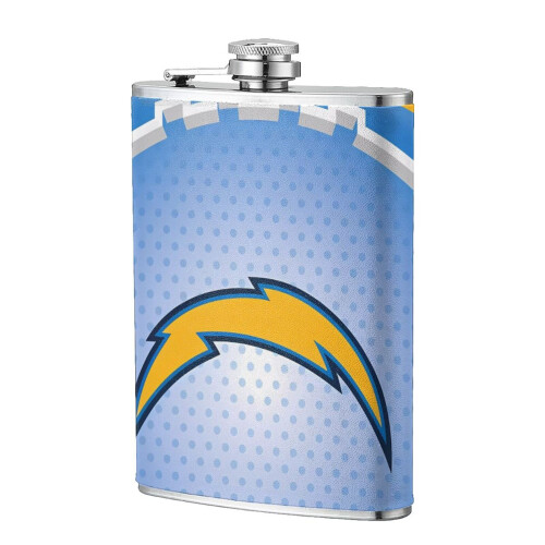 Φιάλη ισχίου Chargers Flagon για άνδρες, φιάλη τσέπης από ανοξείδωτο ατσάλι 8oz, κατάλληλη