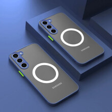 Kompatybilne matowe etui magnetyczne Magsafe do Samsung Galaxy S25/S24/S23/S22/S21Ultra Plus FE, wstrząsoodporne, matowe etui z funkcją ładowania