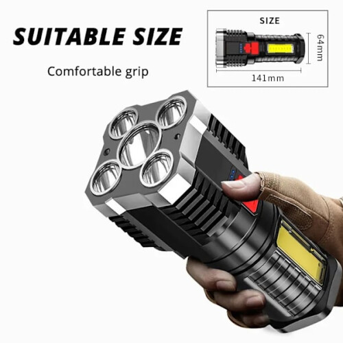Lanterna recarregável com luz lateral, 5W, 800mAh 1