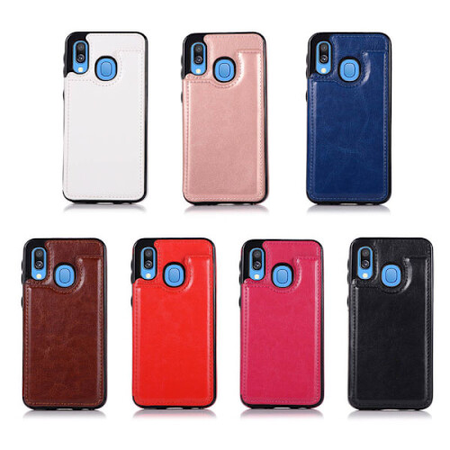 Capa prática NKOBEE rosa vermelha, compatível com Samsung Galaxy A20E - Com compartimento para cartão 1