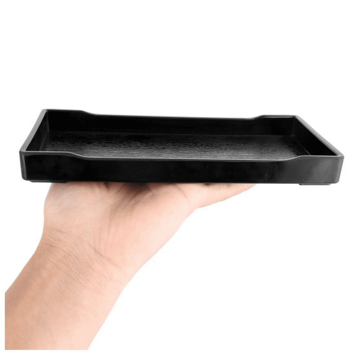 6x rektangulära plastbricka för lunch, svart 2