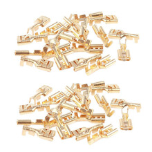 Conectores de latón de 6,3 mm, terminales de cable tipo pala hembra, paquete de 40 unidades.