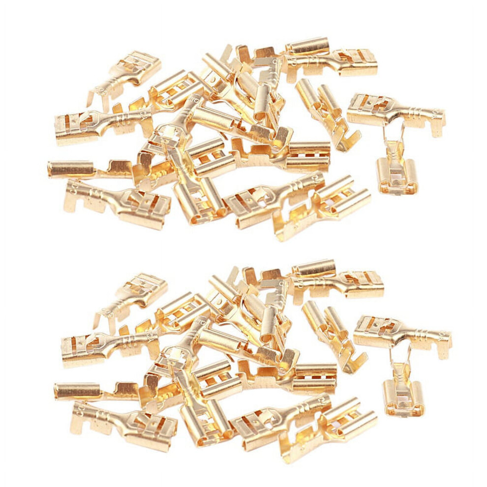 Brass 6.3 Mm Connectors Female Spade Cable Terminals, 40 Piece 9450273663883