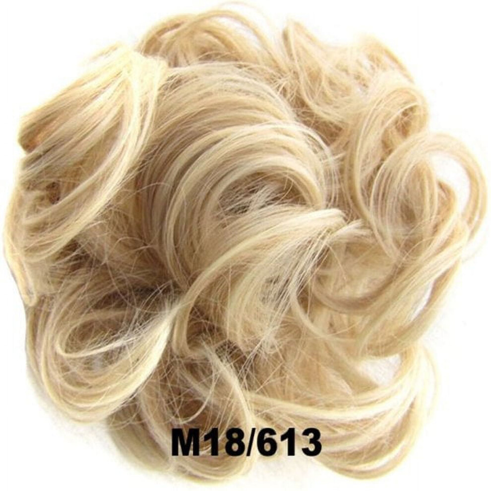 Unisex Human Hair Bun, Messy Bun Hair Piece 100% Human Hair Bun Extension Scrunchie Chignon Ponytail Extensions For Women Updo Donut Hairpiece
