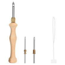 ckepdyeh Lochstanznadel, Lochstanznadel aus Holz, verstellbare Sticknadel für Lochstanzen, DIY-Bastelarbeiten