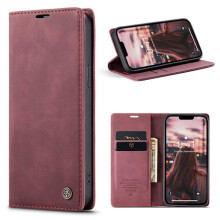 CASEME Wallet Case kompatibel mit iPhone 15 Plus - Rot