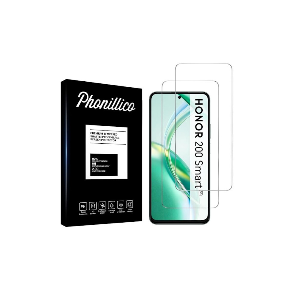 Screen Protector - Phonillico - Honor 200 Smart 5G - Tempered Glass - Pack Of 2 - Scratch Resistant Transparent 9164030599239