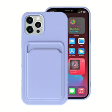 Silikon-Handyhülle mit Kartenhalter, kompatibel mit iPhone 16 Pro Max – Lila