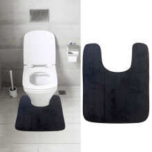 WinysinCoral Velvet Slow U-vormige vloermat van memory foam katoen, anti-wc-mat voor de badkamer, deurmat, anti-wc-mat