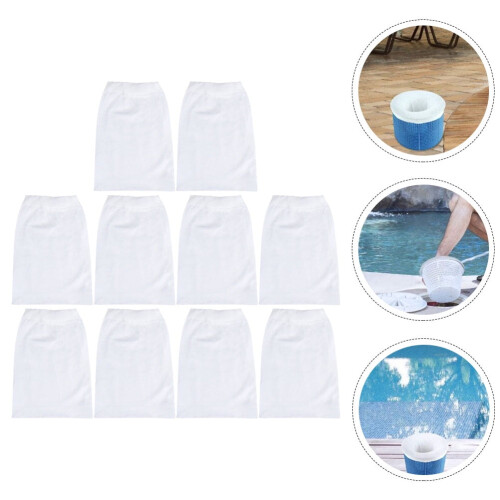 Eease 10 Stück Poolfiltersocken für Poolskimmer, elastische Poolfilterkörbe 1