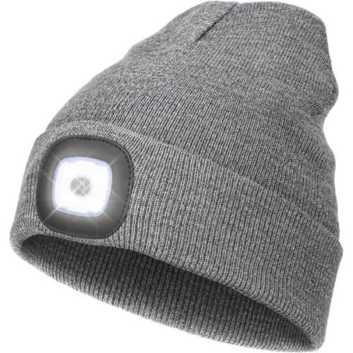 Καπέλο LED με φως, Unisex USB επαναφορτιζόμενο Hands-free 4LED προβολέας χειμερινό πλεκτό