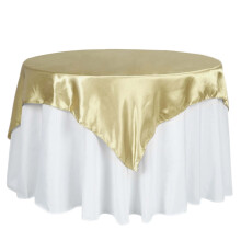 Toalha de mesa quadrada de cetim Efavormart de 152 cm (60") para decoração de mesas de casamentos, festas e eventos, na cor champanhe.