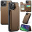 CASEME Capa Carteira com Suporte e RFID para iPhone 15 Plus Marrom 1