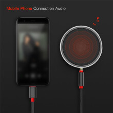 USB-C-auf-3,5-mm-Audioadapter, Nylongewebe, AUX-Audio, Auto-Audio, Kopfhörer, Schwarz